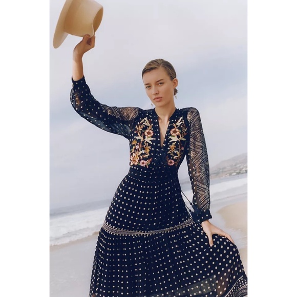 Anthropologie  Maeve Cassidy Embroidered Midi Dress - Picture 3 of 9
